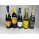 5 X MIXED 75CL BOTTLES - PROSECCO, SAMPO VIEJO, DOMAINE LABORIE, WOLF BLASS CHARDONNAY & MUSCAT