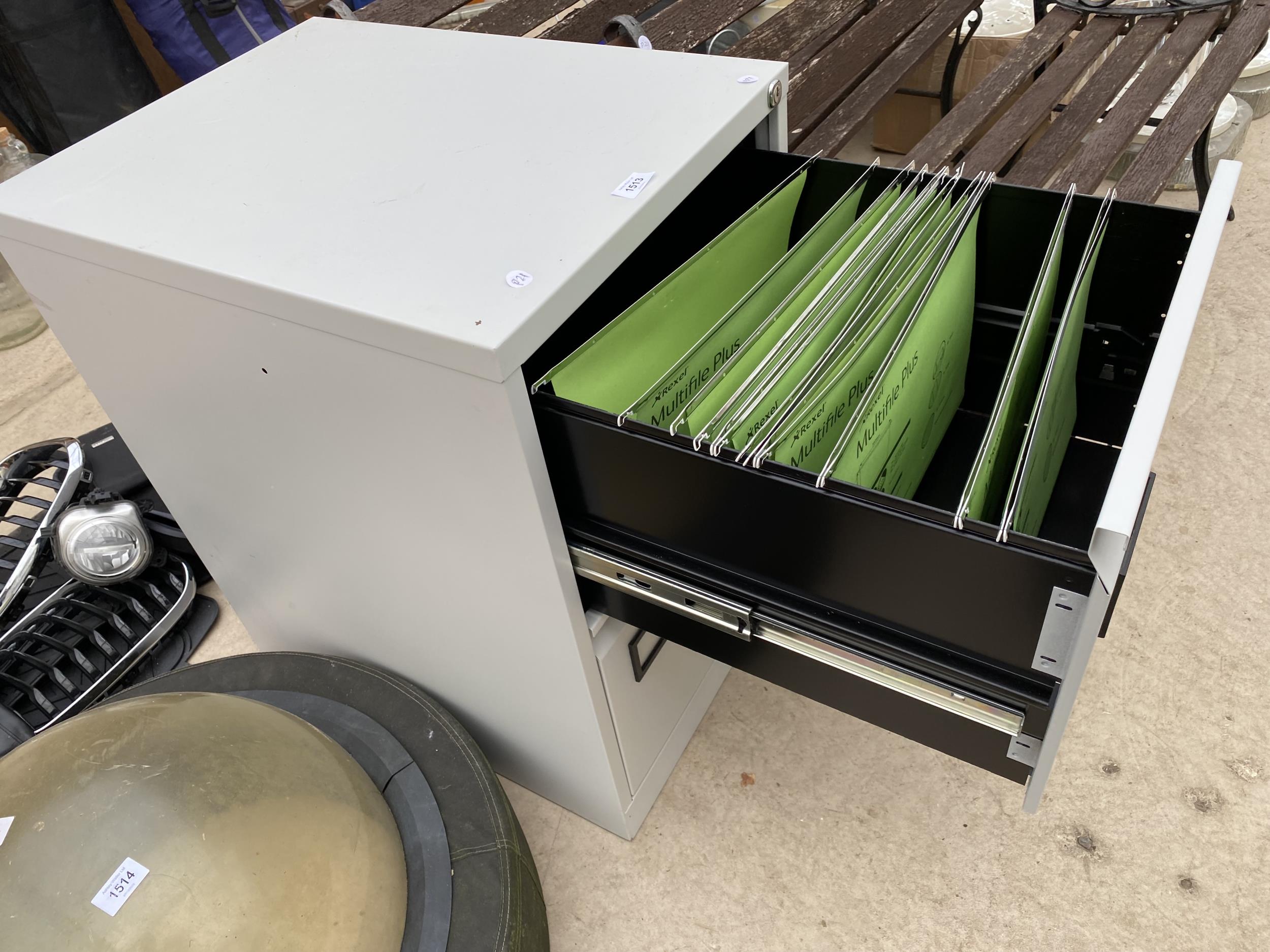 A TWO DRAWER METAL FILING CABINET - Image 3 of 4