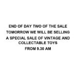 END OF DAY TWO OF THE SALE - TOMORROW WE WILL BE SELLING VINTAGE AND COLLECTABLE TOYS