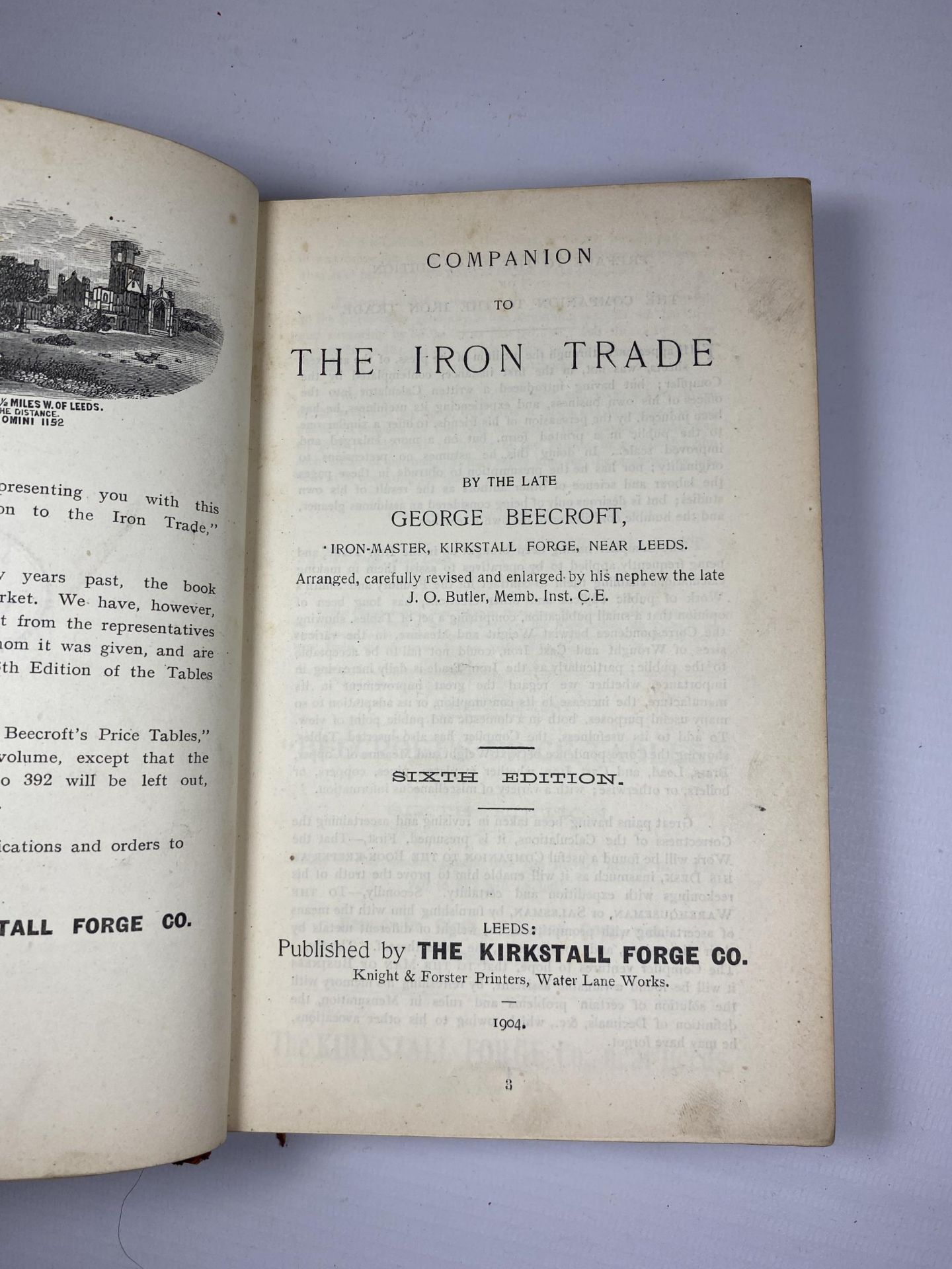A 1904 'COMPANION TO THE IRON TRADE' BOOK PRESENTED BY THE KIRKSTALL FORGE CO, LEEDS - Image 4 of 5