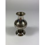 A SMALL HALLMARKED SILVER VASE