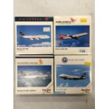 FOUR HERPA WINGS COLLECTION PLANES - SCALE 1:500