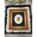 A BOXED ROYAL CROWN DERBY AUTUMN PLAQUE