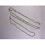 THREE ASSORTED SILVER NECKLACES