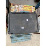 AN ASSORTMENT OF ITEMS TO INCLUDE A METAL TOOL BOX, DVDS AND BOARD GAMES ETC