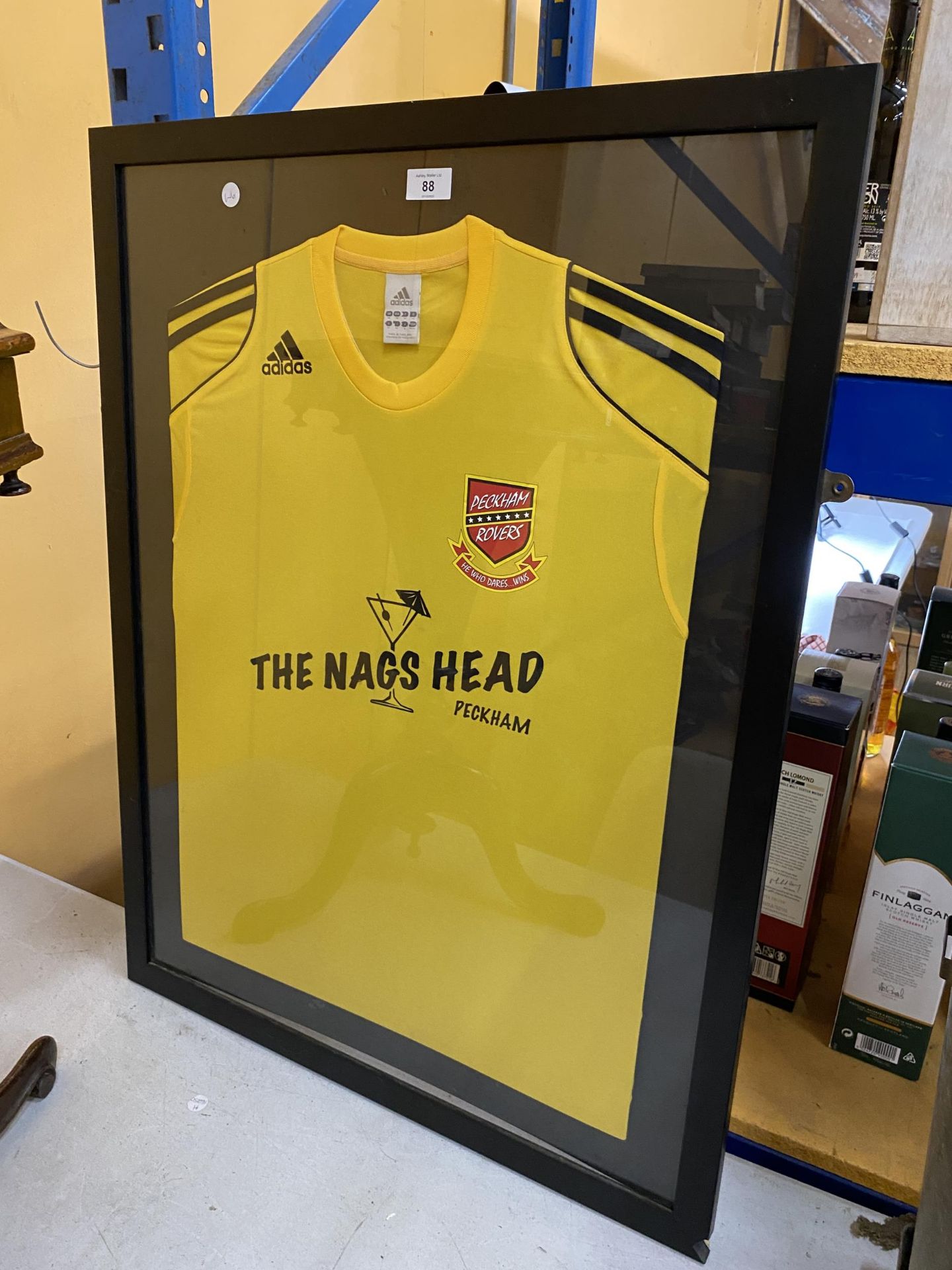 A FRAMED ADIDAS PECKHAM ROVERS 'THE NAGS HEAD' FOOTBALL SHIRT