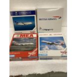 FOUR HERPA WINGS COLLECTION PLANES - SCALE 1:500