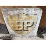 A BELIEVED ORIGINAL 'BP' TIN SIGN (95CM X 100CM)