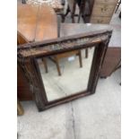 A GILT FRAMED WALL MIRROR, 28" X 24"