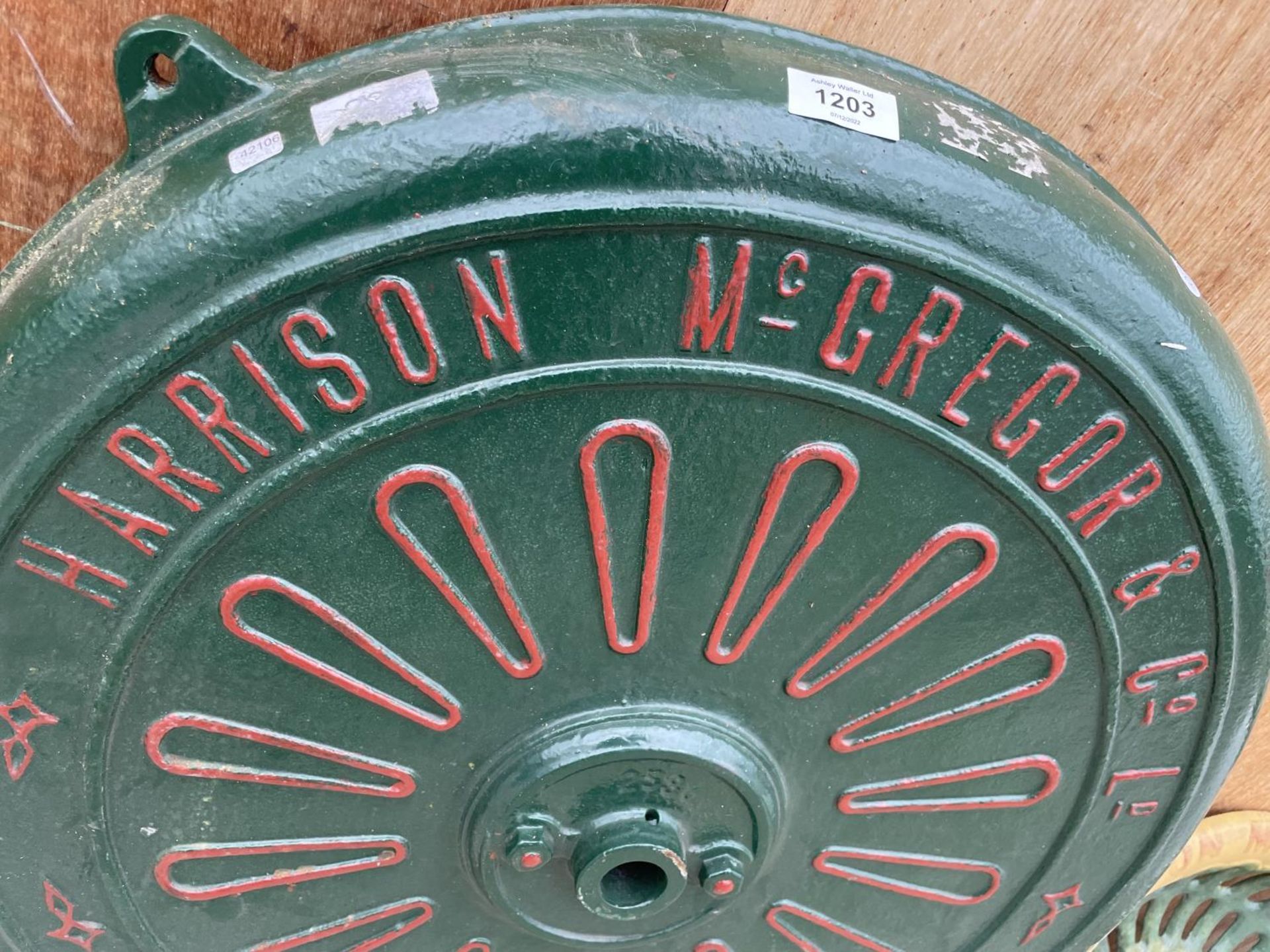 A BELIEVED ORIGINAL 'HARRISON MCGREGOR' IMPLEMENT PANEL SIGN - Image 2 of 2