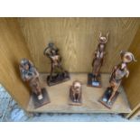 FIVE COPPER COVERED 'THE LEONARDO COLLECTION' EGYPTIAN FIGURES