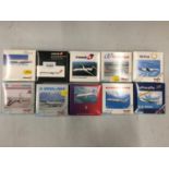 EIGHT 1:500 SCALE BOXED AEROPLANE MODELS