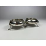 A PAIR OF HALLMARKED SILVER OPEN SALTS