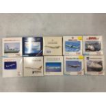 TEN ASSORTED HERPA BOXED AEROPLANE MODELS - SCALE 1:500