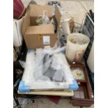 AN ASSORTMENT OF HOUSEHOLD CLEARANCE ITEMS TO INCLUDE PRINTS AND ELECTRICALS ETC