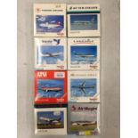 EIGHT BOXED HERPA WINGS COLLECTION MODEL AEROPLANES - SCALE 1:500