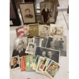 A QUANTITY OF VINTAGE PHOTOGRAPHS FROM THE ASHTON - UNDER- LYNE AREA IN A CASH TIN