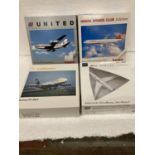 FOUR HERPA WINGS COLLECTION PLANES - SCALE 1:500