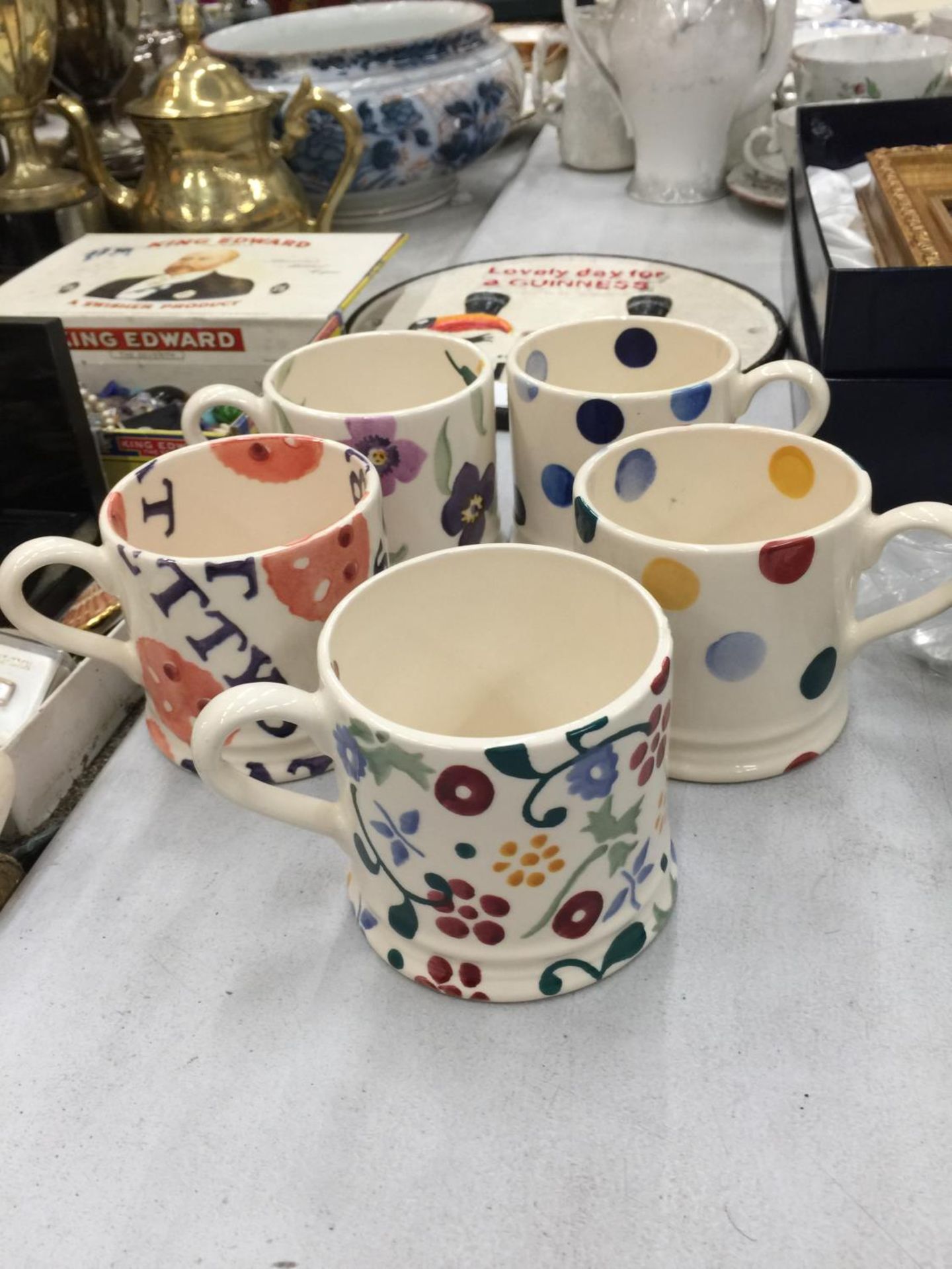 FIVE EMMA BRIDGEWATER MUGS