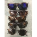 FIVE PAIRS OF VINTAGE SUNGLASSES TO INCLUDE 'RAY-BAN'