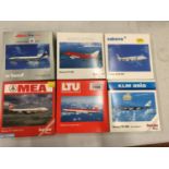 A MIXED LOT OF SIX BOXED AEROPLANE MODELS, HERPA ETC