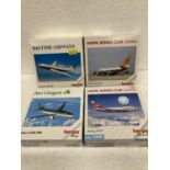 FOUR HERPA WINGS COLLECTION PLANES - SCALE 1:500