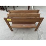 A RETRO TEAK TWO DIVISION MAGAZINE RACK