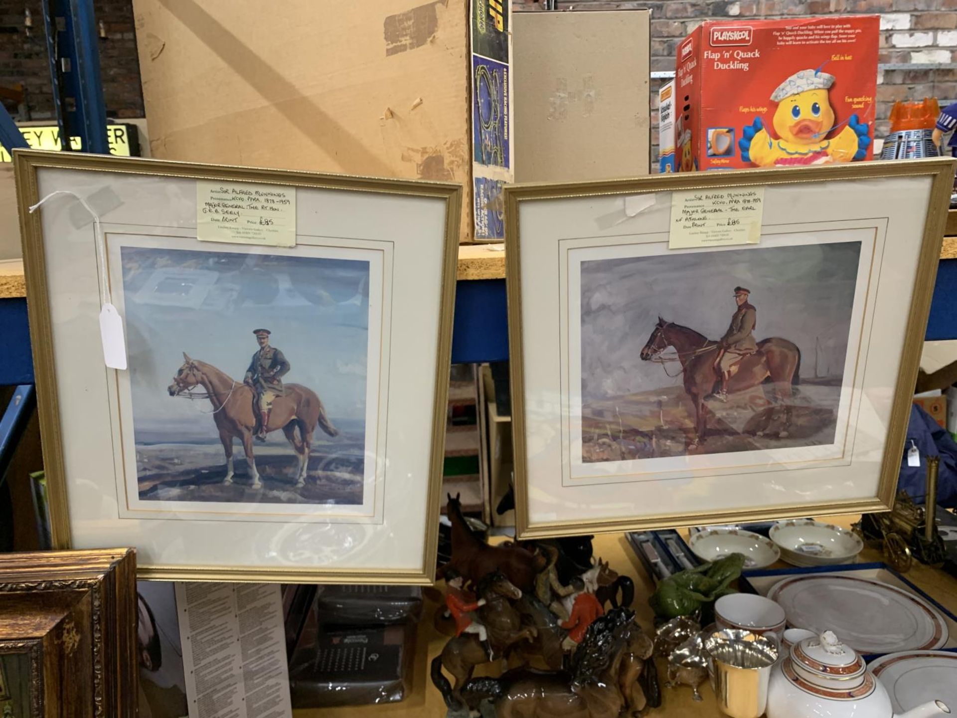 TWO FRAMED PRINTS BY SIR ALFRED MUNNINGS - ONE MAJOR GENERAL, THE EARL OF ATHLONE, THE OTHER MAJOR