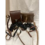 TWO PAIRS OF CASED VINTAGE BINOCULARS - CARL ZEISS JENA 8 X 30 AND MILITARY OBSERVER 8 X 25
