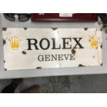 A ROLEX GENEVE ENAMEL SIGN 60CM X 24CM