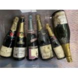 6 X MIXED BOTTLES CHAMPAGNE, MOET, BOLLINGER ETC