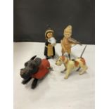 FOUR WIND UP FIGURES TO INCLUDE THREE SCHUCO - THE DRINKING MONK, THE DUTCHMAN WITH THE VIOLIN AND