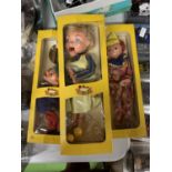 THREE BOXED PELHAM PUPPETS