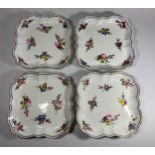 A SET OF FOUR C.1820 NANTGAWR PORCELAIN HAND PAINTED DISHES, DIAMETER 23CM