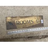 A BRASS 'ROOMS 1-4' SIGN (L:40CM)