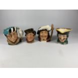 FOUR SMALL ROYAL DOULTON CHARACTER JUGS