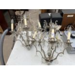 A PAIR OF FIVE BRANCH CEILING LIGHT FITTINGS