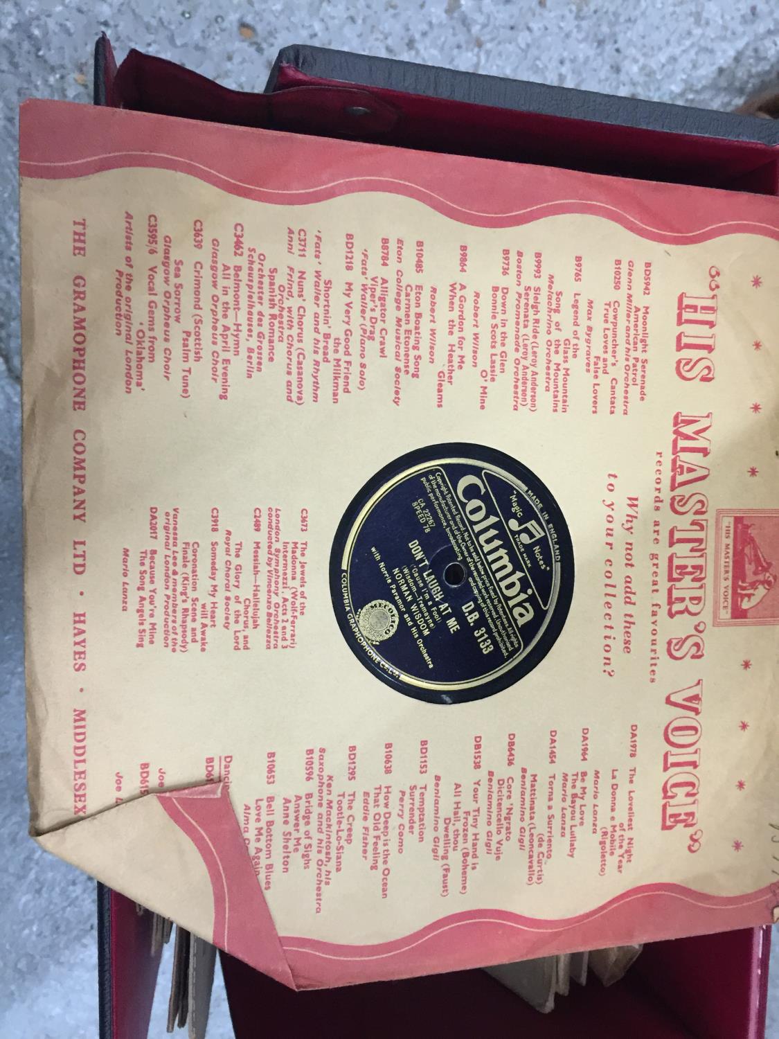 A COLLECTION OF 78RPM RECORDS IN A CASE TO INCLUDE EVERY DAY IS MOTHER'S DAY, THE ROSARY, ETERNALLY, - Image 4 of 4