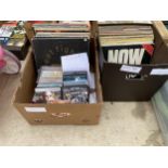 AN ASSORTMENT OF VINTAGE LP RECORDS, CDS AND DVDS ETC