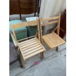 A PAIR OF FOLDING GARDEN CHAIRS