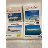 FOUR HERPA WINGS COLLECTION PLANES - SCALE 1:500