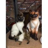 THREE SIAMESE CATS TO INCLUDE A GOEBEL AND A BESWICK