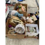 AN ASSORTMENT OF HOUSEHOLD CLEARANCE ITEMS TO INCLUDE TOYS AND MIRRORS ETC