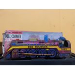 A BOXED BATTERY OPERATED TIN RED MOUNTAIN EXPRESS BELL CLANGER TRAIN