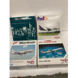 FOUR HERPA WINGS COLLECTION PLANES - SCALE 1:500