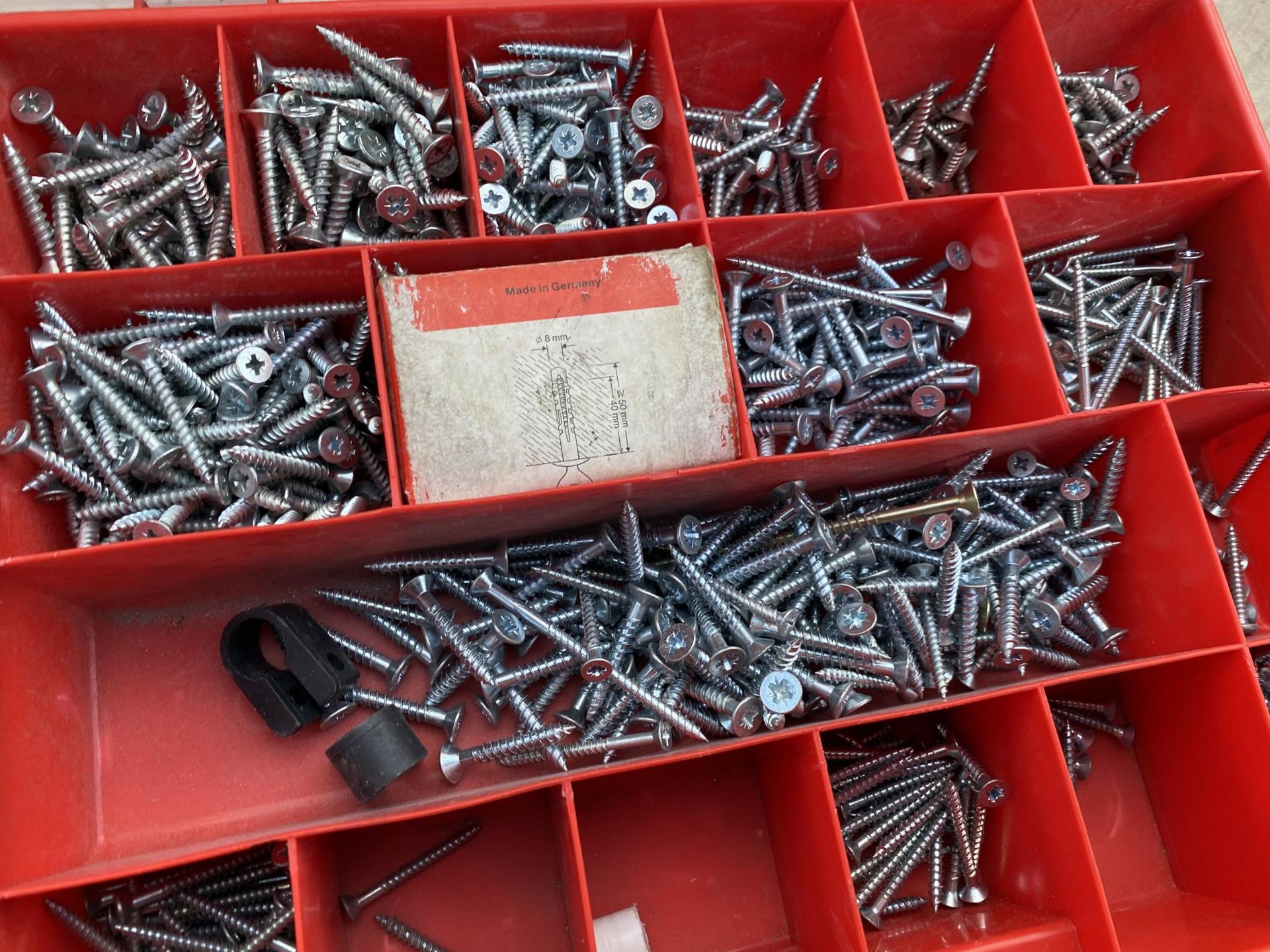 TWO SECTIONAL PLASTIC TRAYS WITH AN ASSORTMENT OF HARDWARE - Image 3 of 4