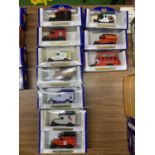 TEN BOXED DIECAST OXFORD MODELS OF VANS 76 SCALE