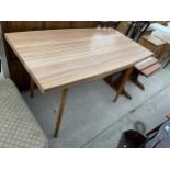 A MODERN FORMICA TOP KITCHEN TABLE, 48X27"