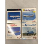 FOUR HERPA WINGS COLLECTION PLANES - SCALE 1:500