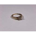 A 9CT YELLOW GOLD AND DIAMOND RING, WEIGHT 1.6G